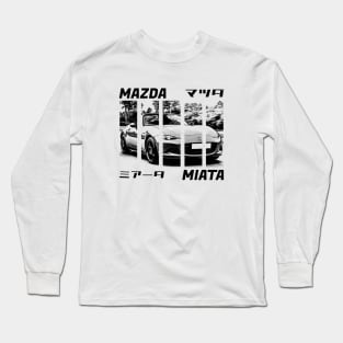 Mazda Miata MX-5 ND Black 'N White 3 Long Sleeve T-Shirt